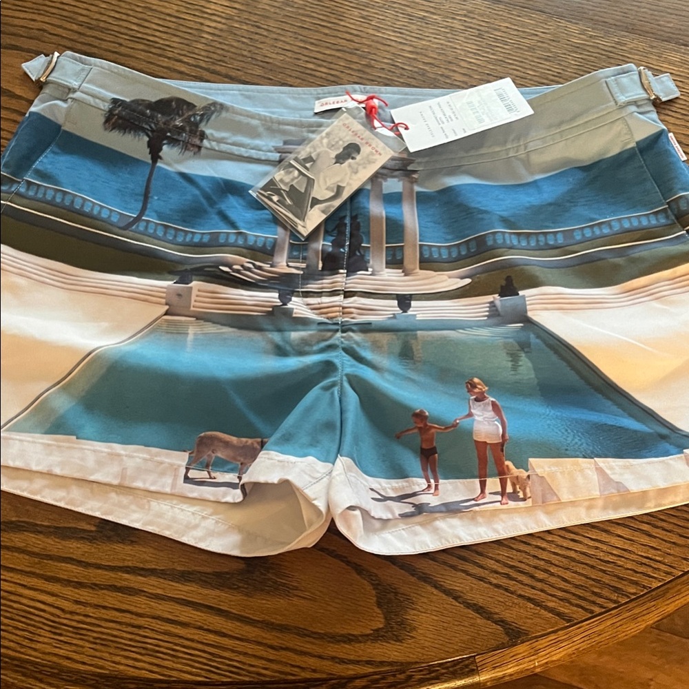 Orlebar Brown Blue and White Swim Shorts